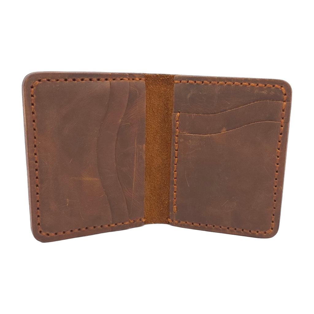Hand stiched wallet - Dark Leathery Brown