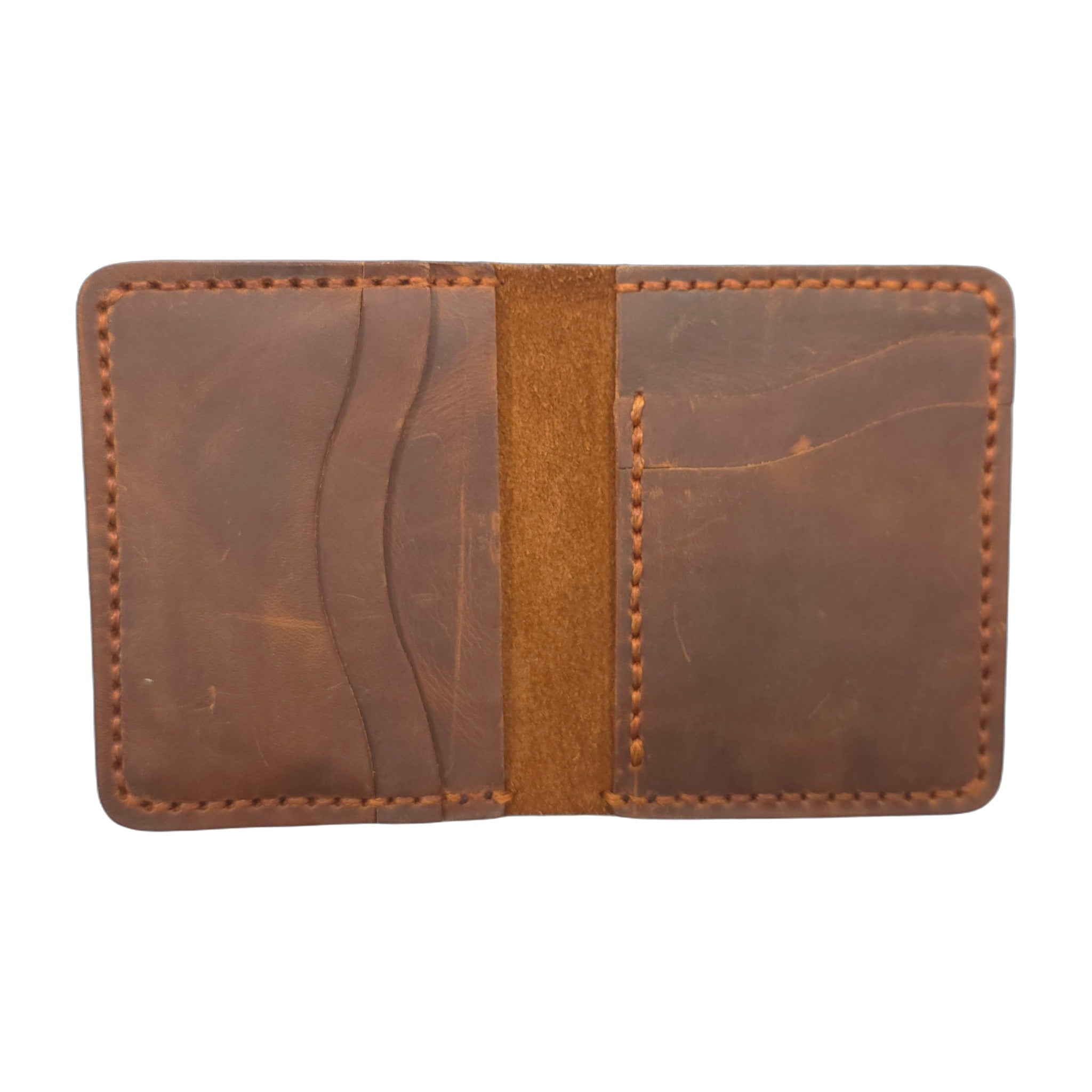 Hand stiched wallet - Dark Leathery Brown