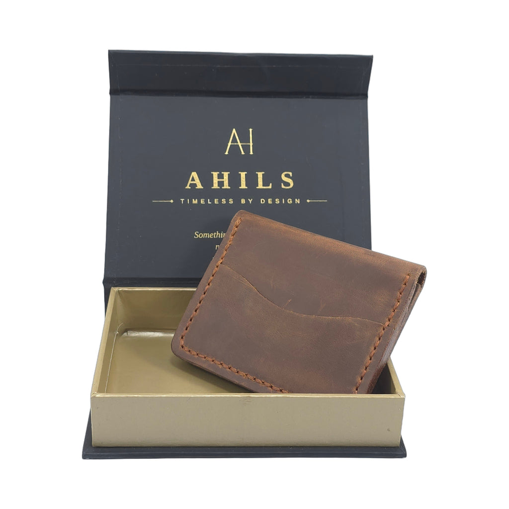 Hand stiched wallet - Dark Leathery Brown