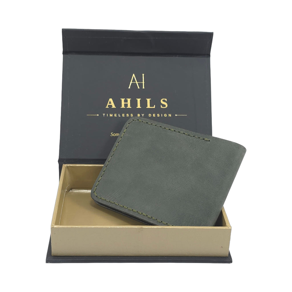 Hand stiched wallet - Dark Green
