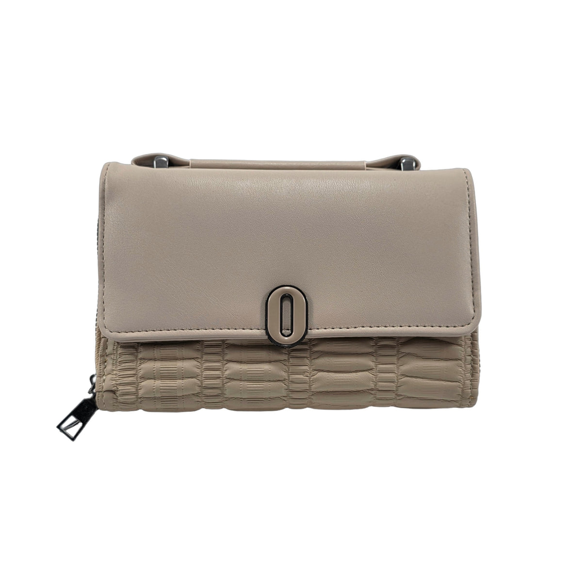 Ruched Woven Flap Crossbody Bag