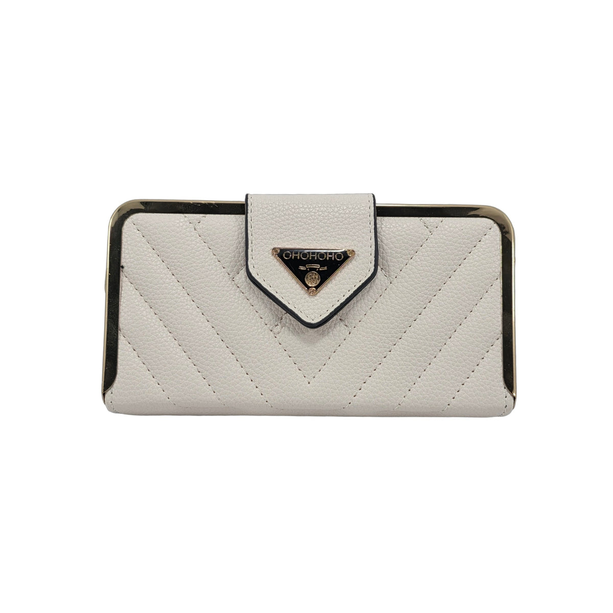 Chevron Quilted Frame Clutch Wallet